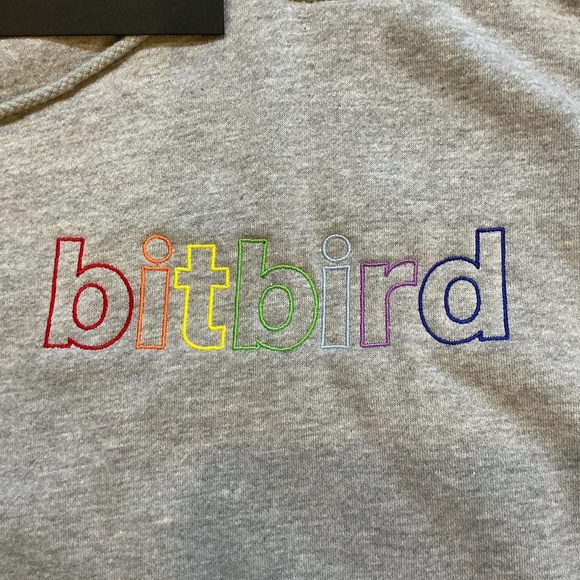 Bitbird Create Forever Rainbow Logo Hoodie in Heather Gray Size L SOLD OUT - Picture 9 of 9